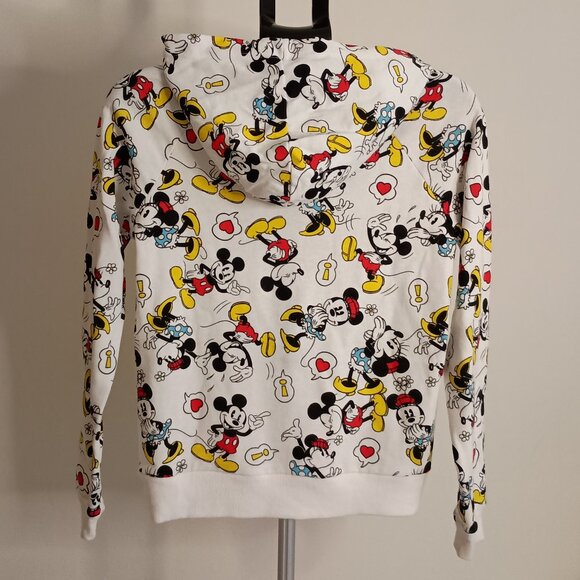 Disney Minnie & Mickey Mouse All-Over Print White Lightweight Hoodie Women’s S - Picture 13 of 14